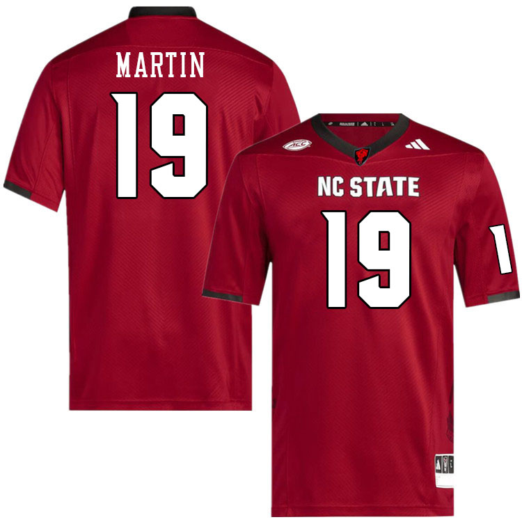 Men #19 KJ Martin NC State Wolfpack College Football Jerseys Stitched-Red